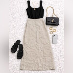 Preston & York 100% Linen Midi Skirt NWT Size 12